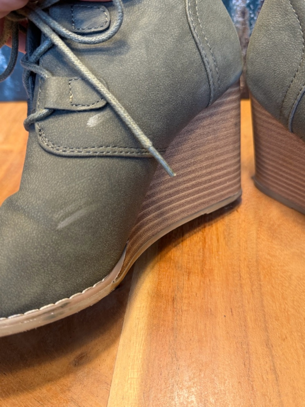 Nautica Classic Olive Wedge Ankle Boots Size 7 (Fair) - Picture 8 of 16